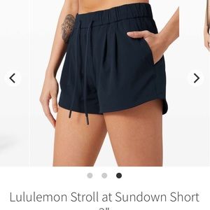 Lululemon Stroll at Sundown Shorts - True Navy color - size 12